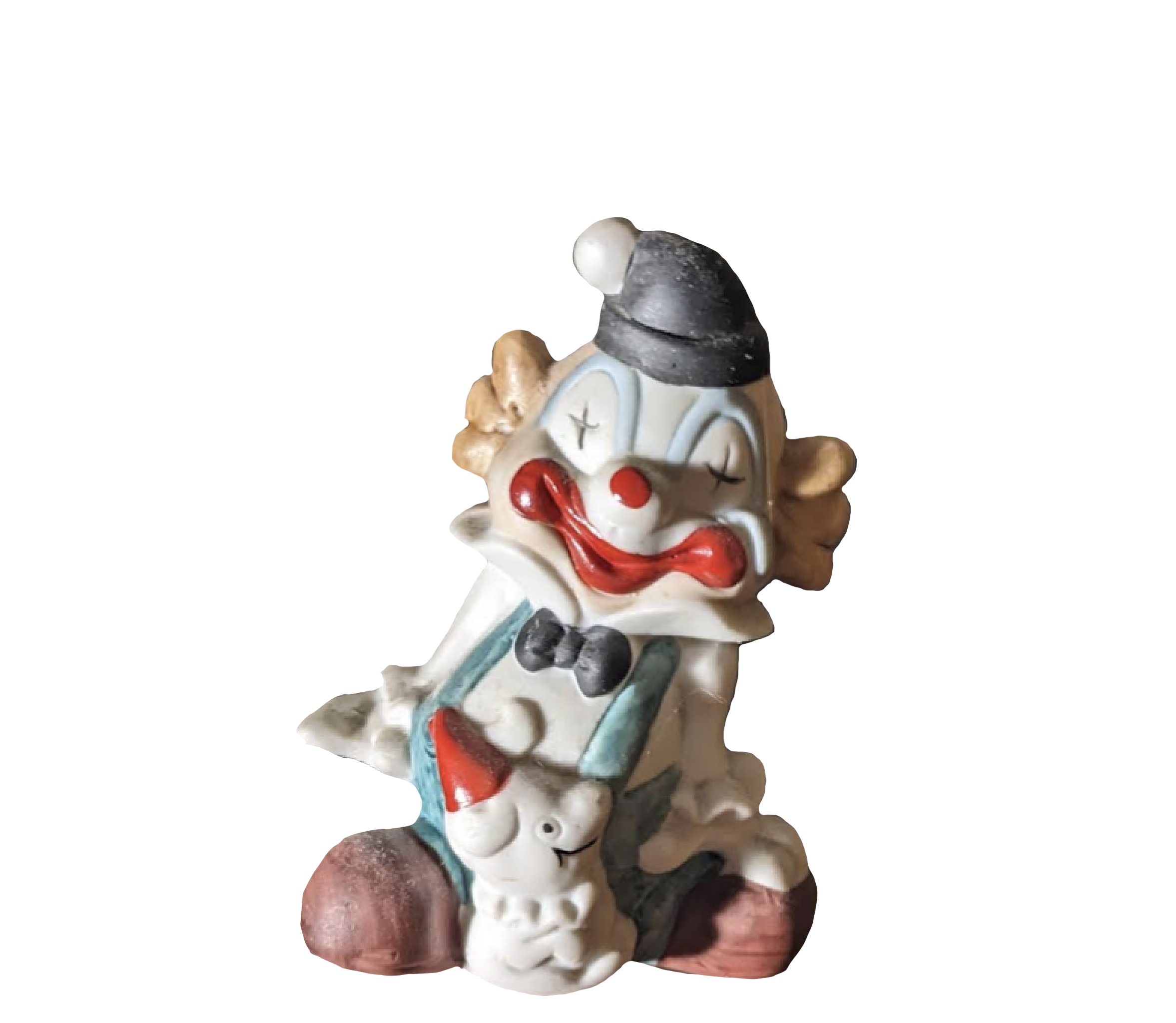 clown with dog